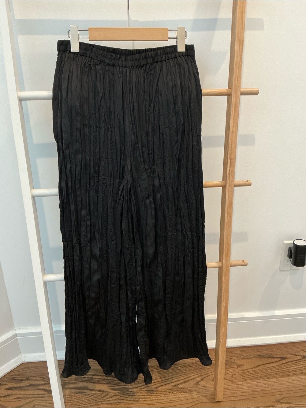 COS Black Wide-Leg Pleated Women's Pants